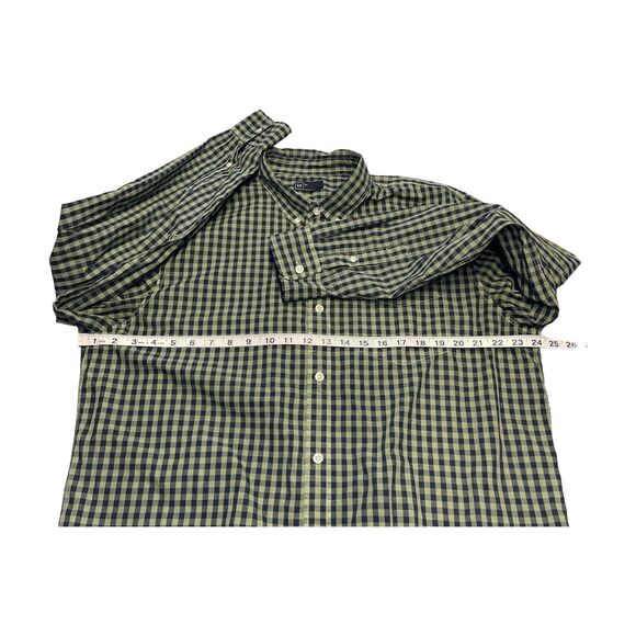 Gap Shirt Men's XL Green Blue Check Pockets Long Sleeve Classic Fit Button-Down - Picture 4 of 6